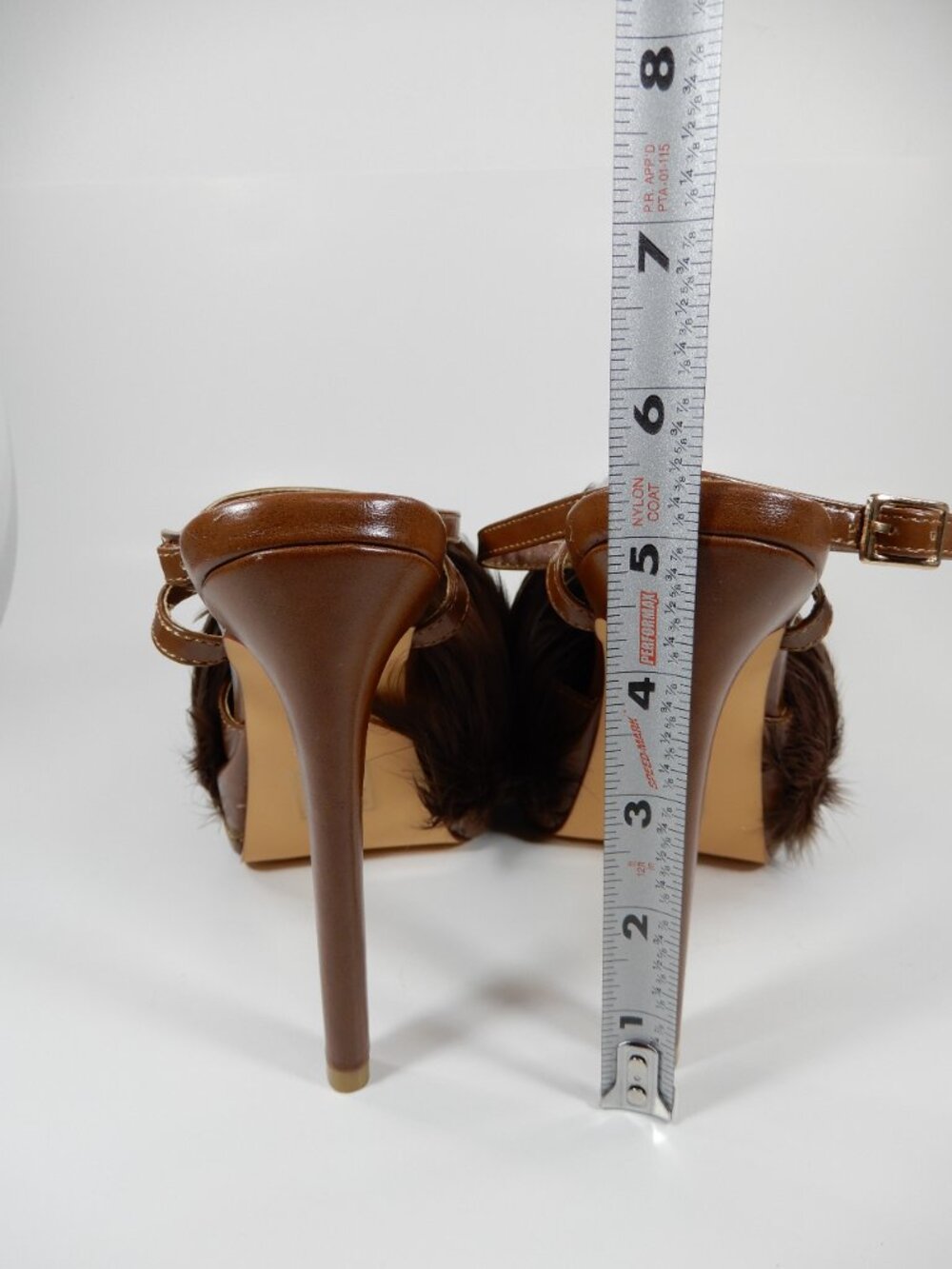 AZALEA WANG Angeles Feather Stiletto Heels Sandals Size 6 Brown NEW $109 - Picture 9 of 14